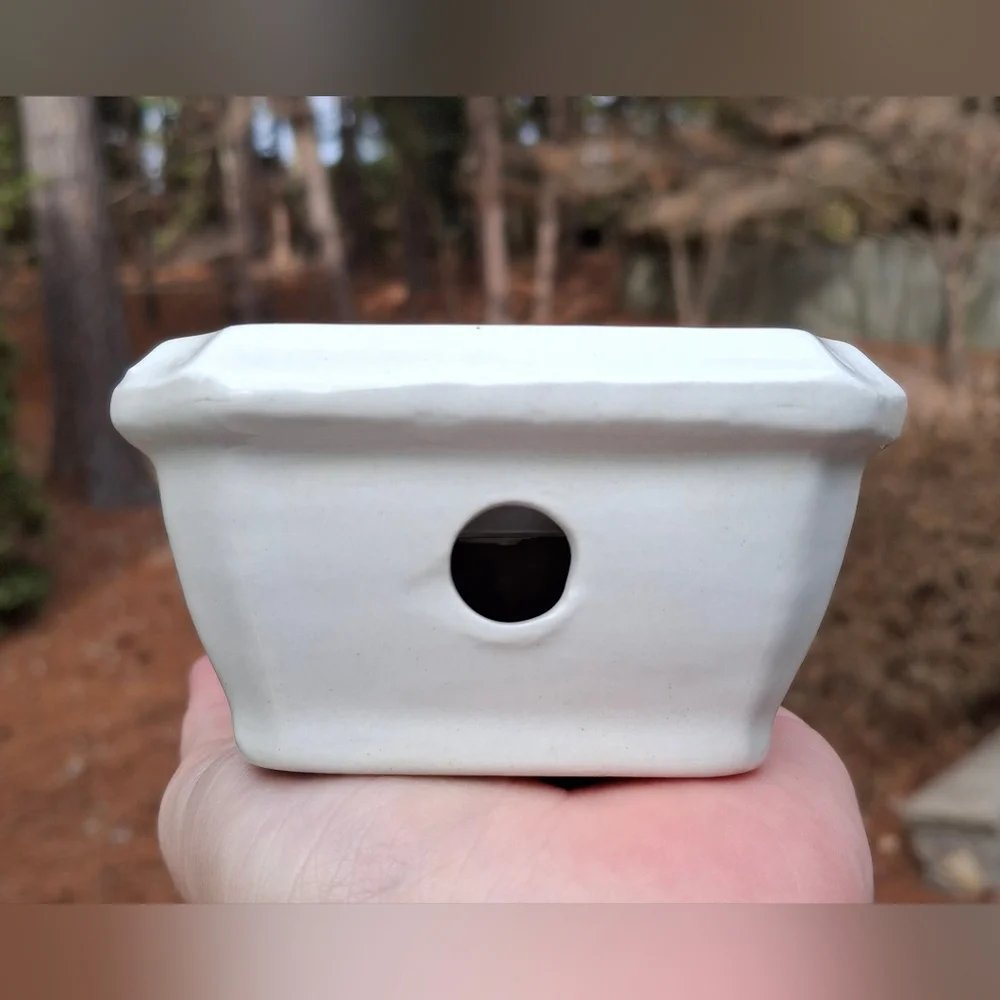 Antique 1892-1910 D.E. McNicol Pottery Co. White Ironstone Soap Box Soap Dish